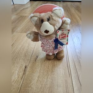 Vintage 1986 Furskins Bear Wendy’s Plush Teddy bear 7" Girl female bear DUSTY
